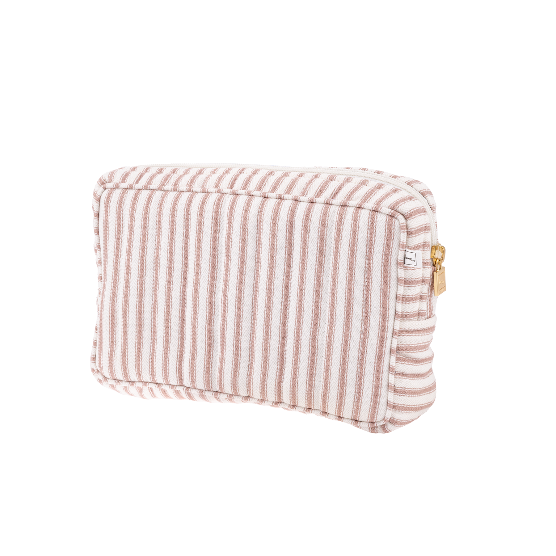 Image of Pouch small mw Ticking stripe dusty pink from Bon Dep Essentials