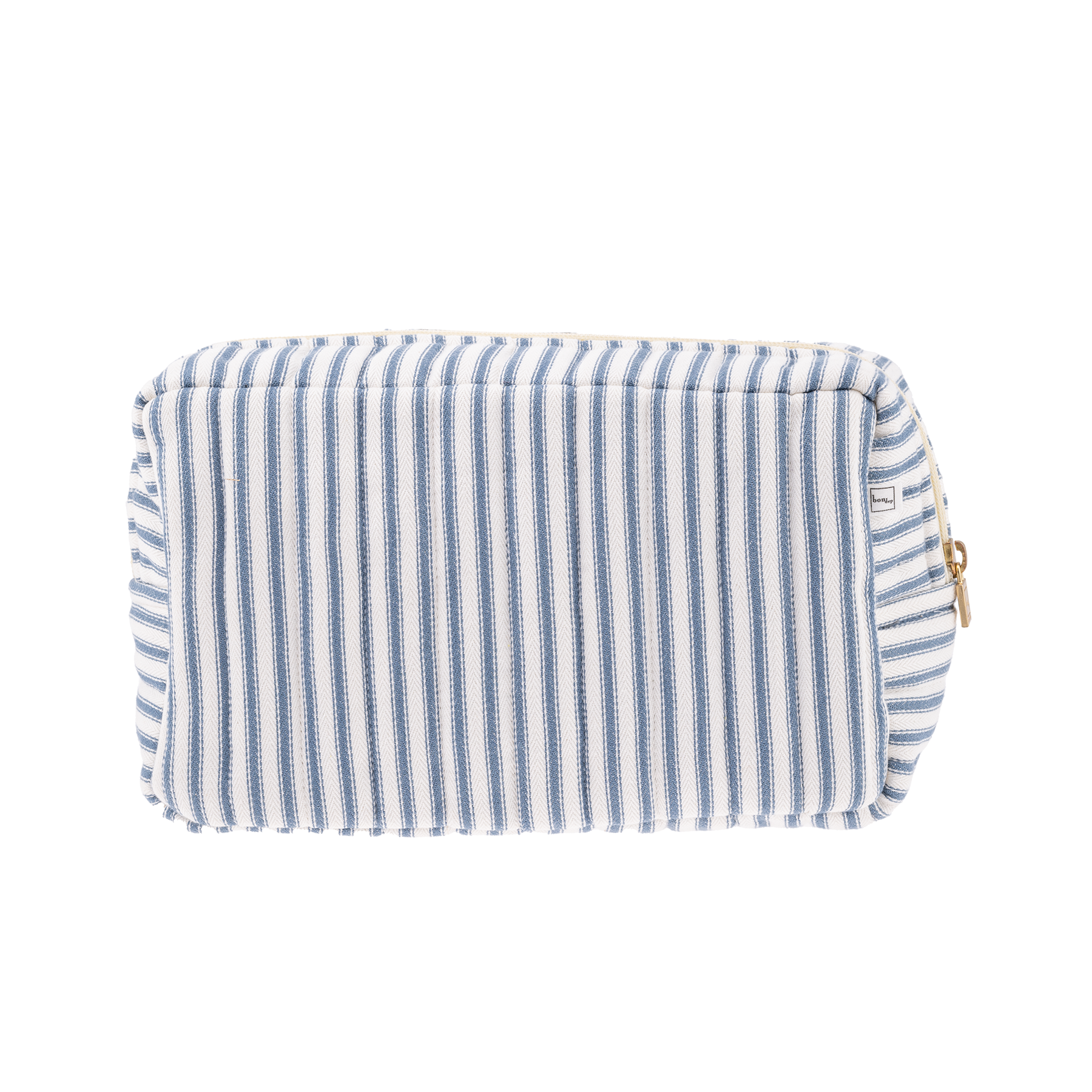 POUCH SQUARE MW TICKING STRIPE BLUE