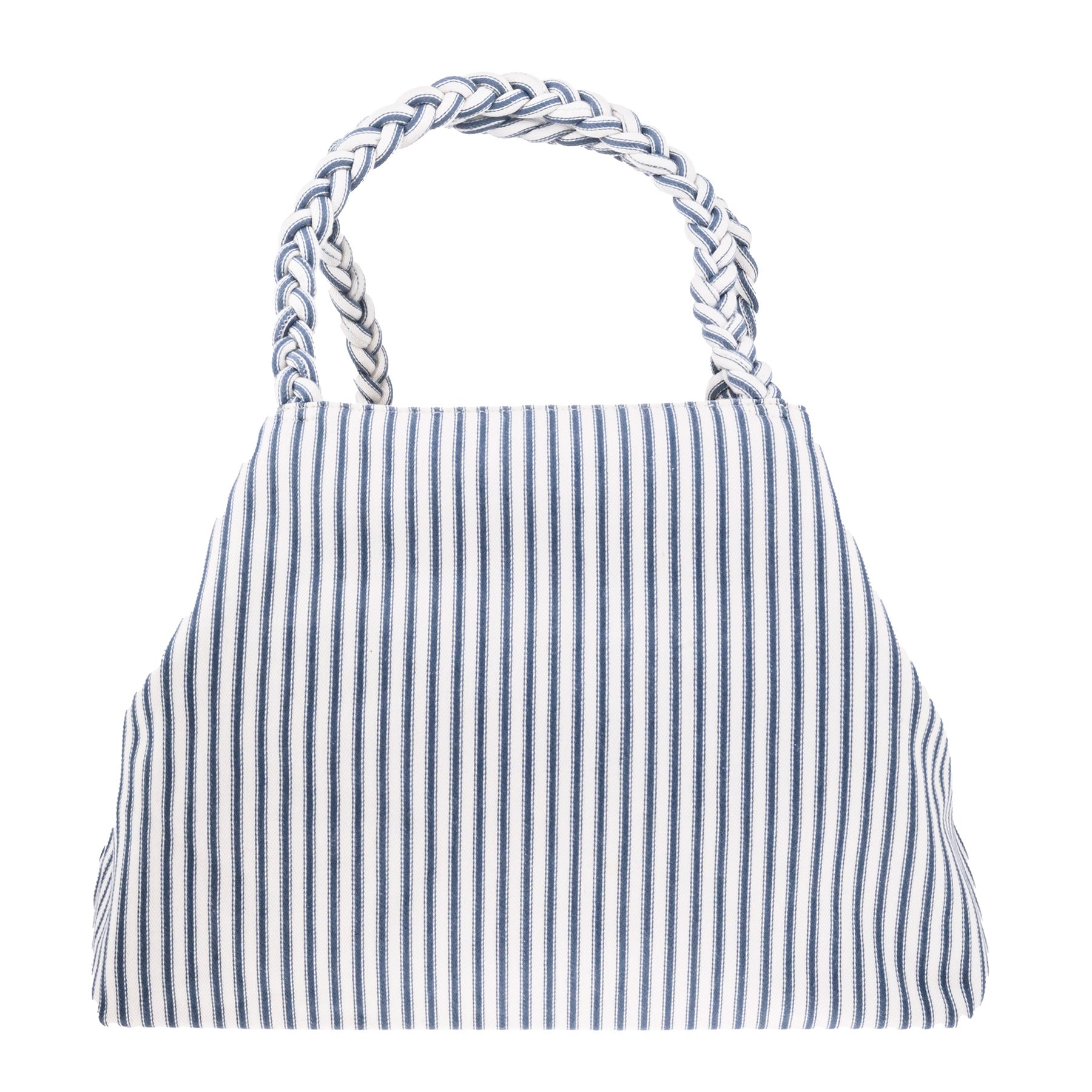 SHOPPER MW TICKING FABRIC BLUE