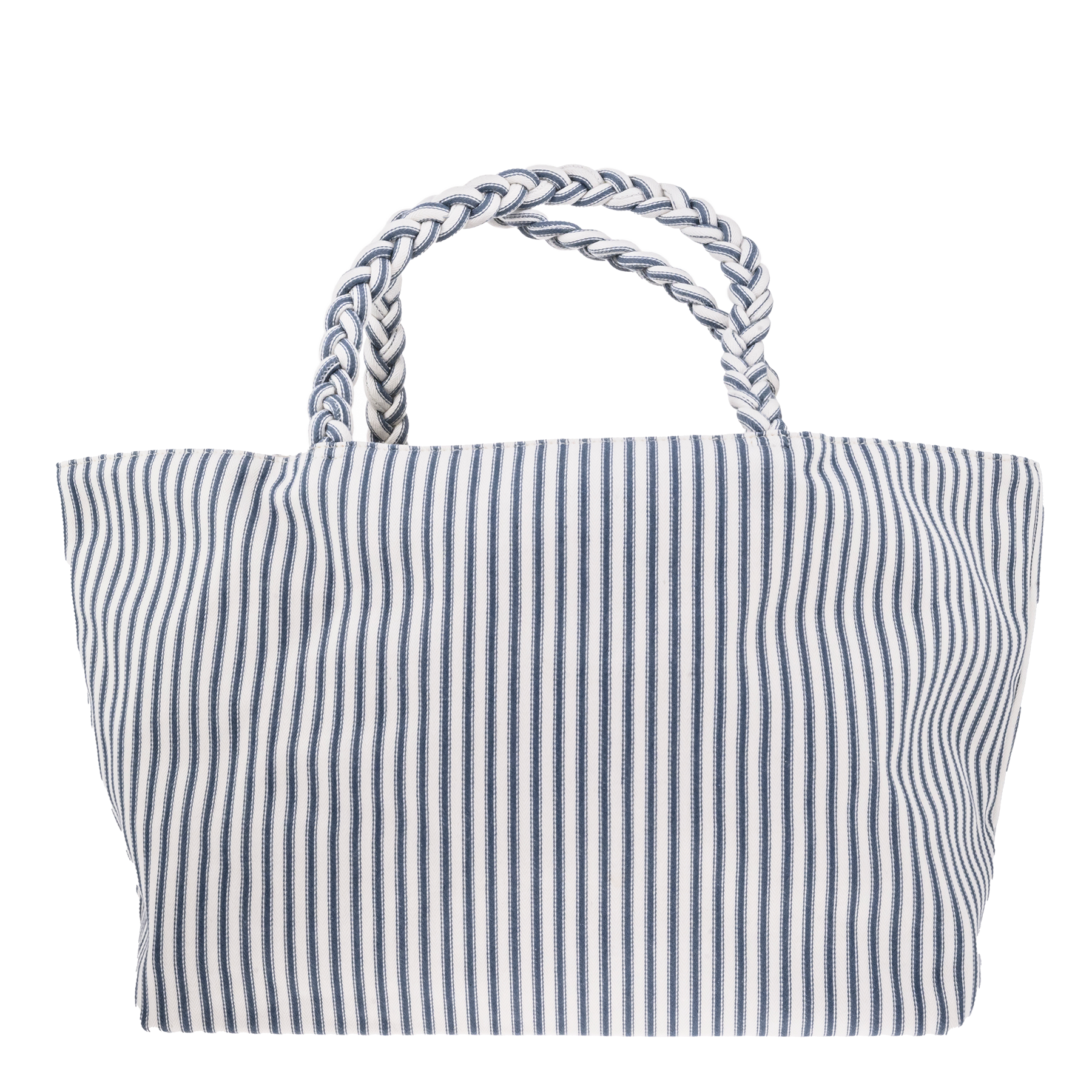 SHOPPER MW TICKING FABRIC BLUE