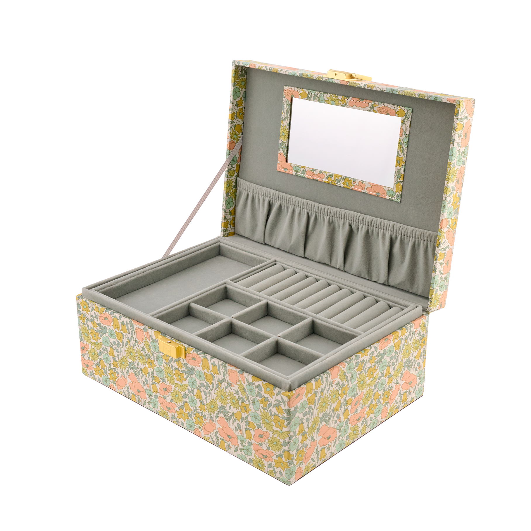 JEWELRY BOX SQUARE MW LIBERTY POPPY DAISY PASTEL