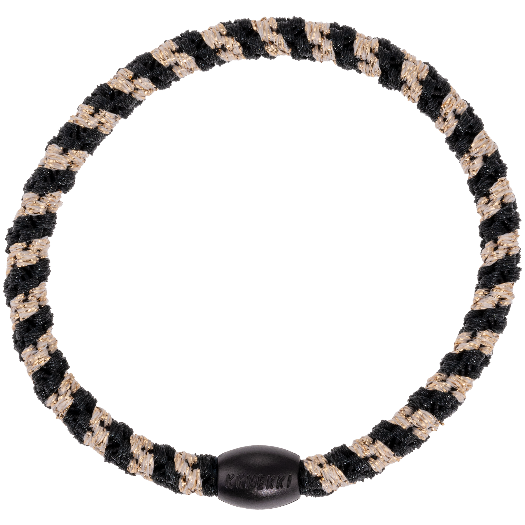 Image of Kknekki Slim Black-beige glitter stripe  from Kknekki original hair ties