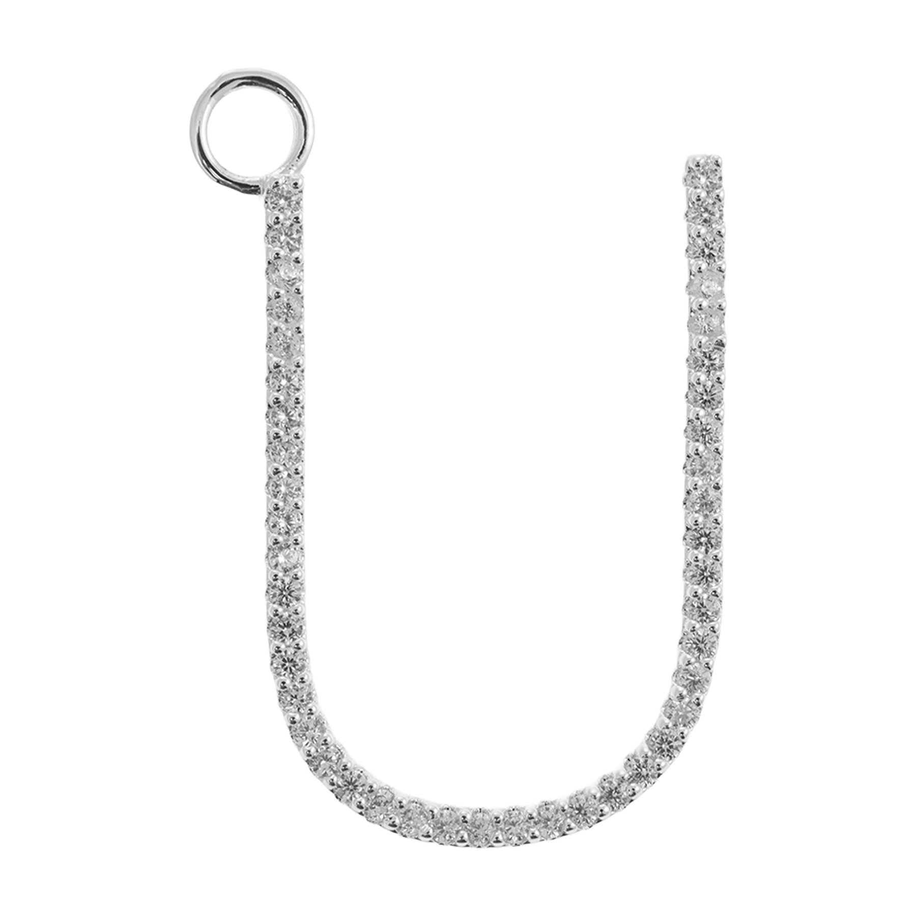 Large Letter Necklace Silver U