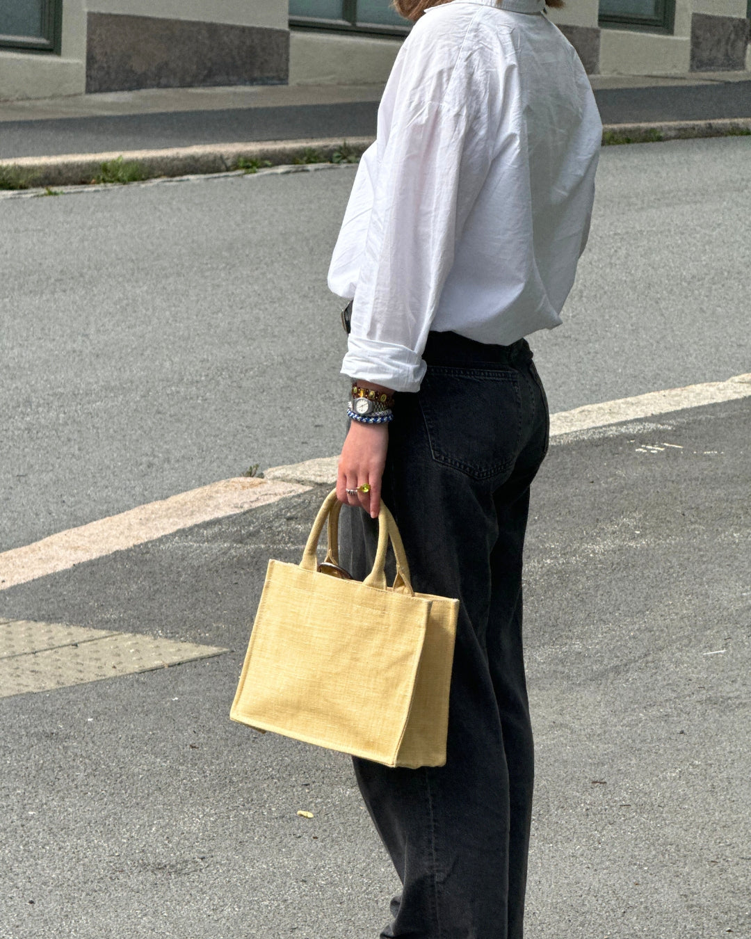 TOTE BAG MINI BELGIAN LINEN YELLOW