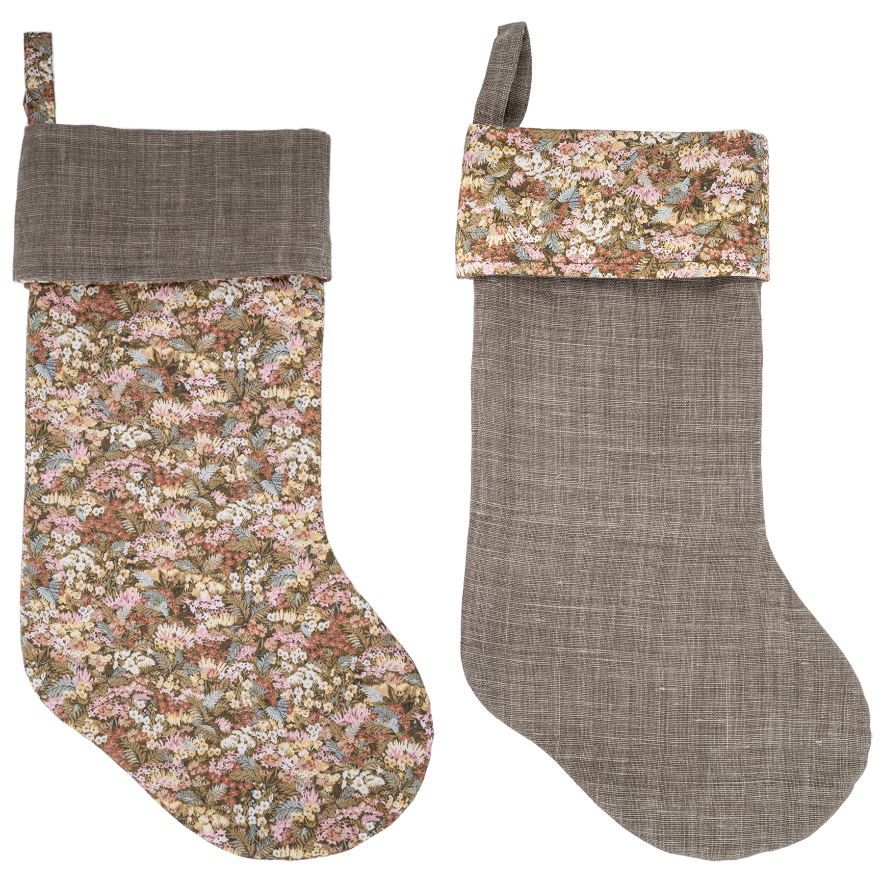 Image of Christmas Stocking reversible mw Liberty Connie Evelyn from Bon Dep Essentials
