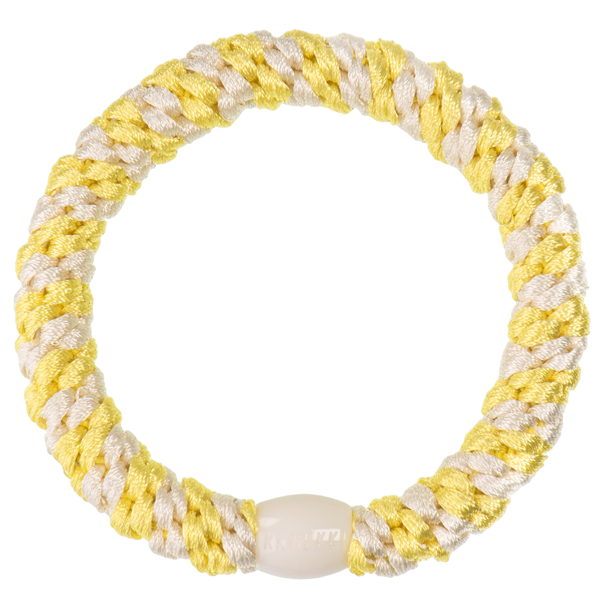Image of Kknekki Lemon ivory  stripe  from Kknekki original hair ties