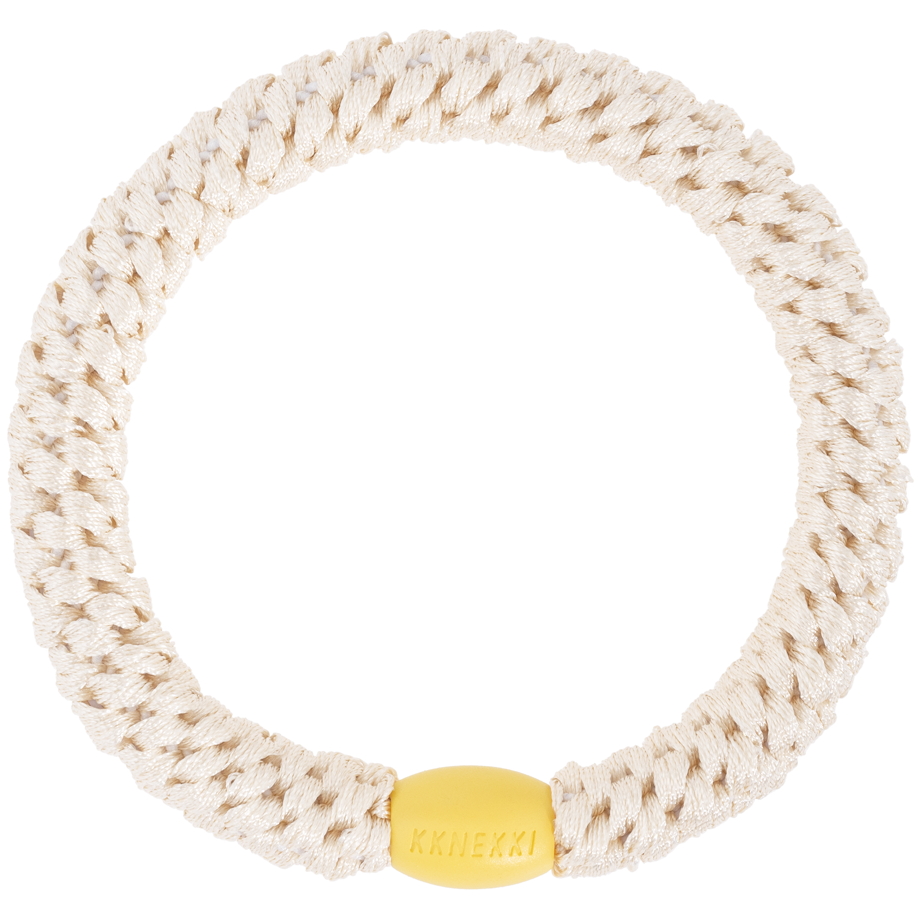 Image of Kknekki Ivory yellow bead  from Kknekki original hair ties