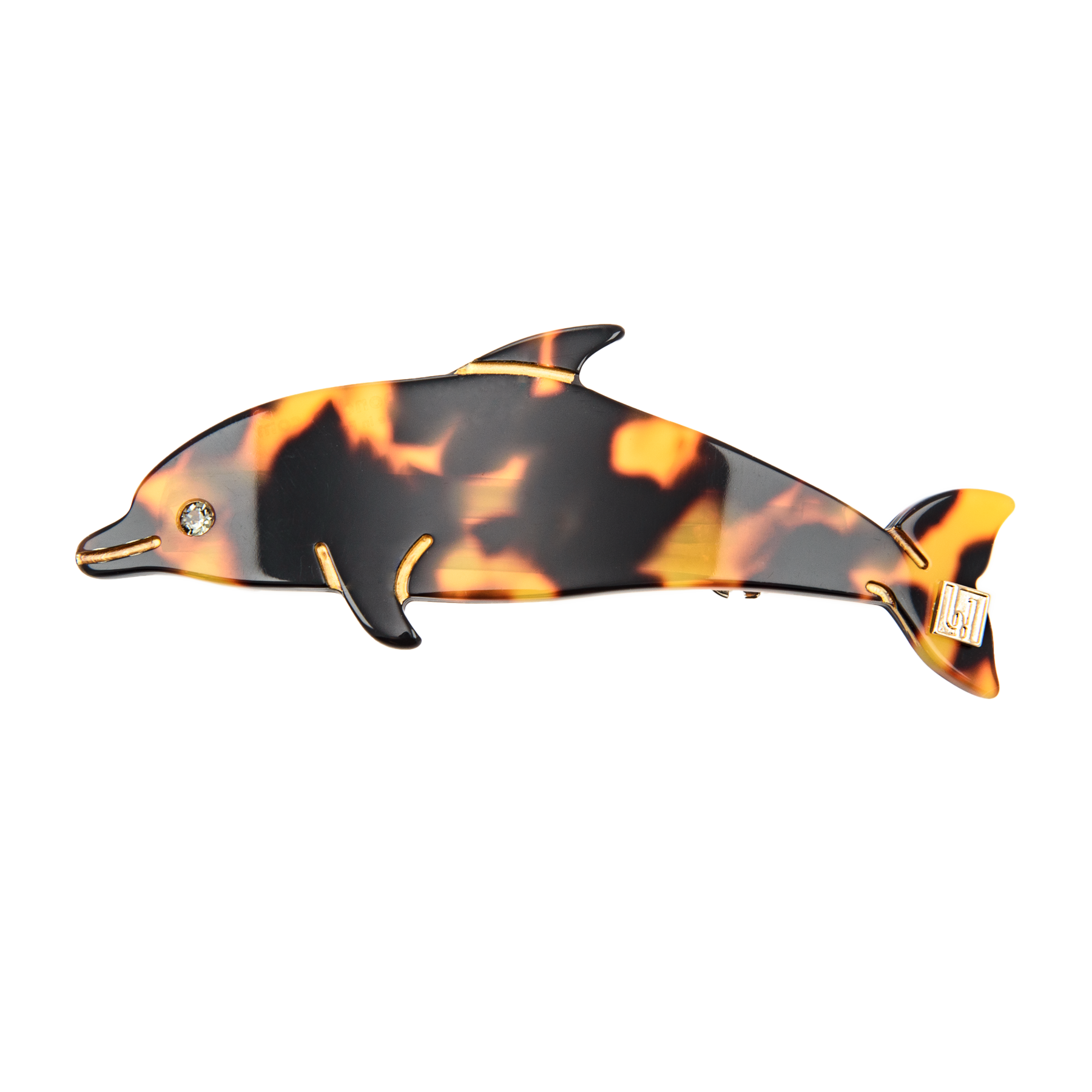 Image of Dolphin clip Horn Swarovski Handmade from Bon Dep Icons
