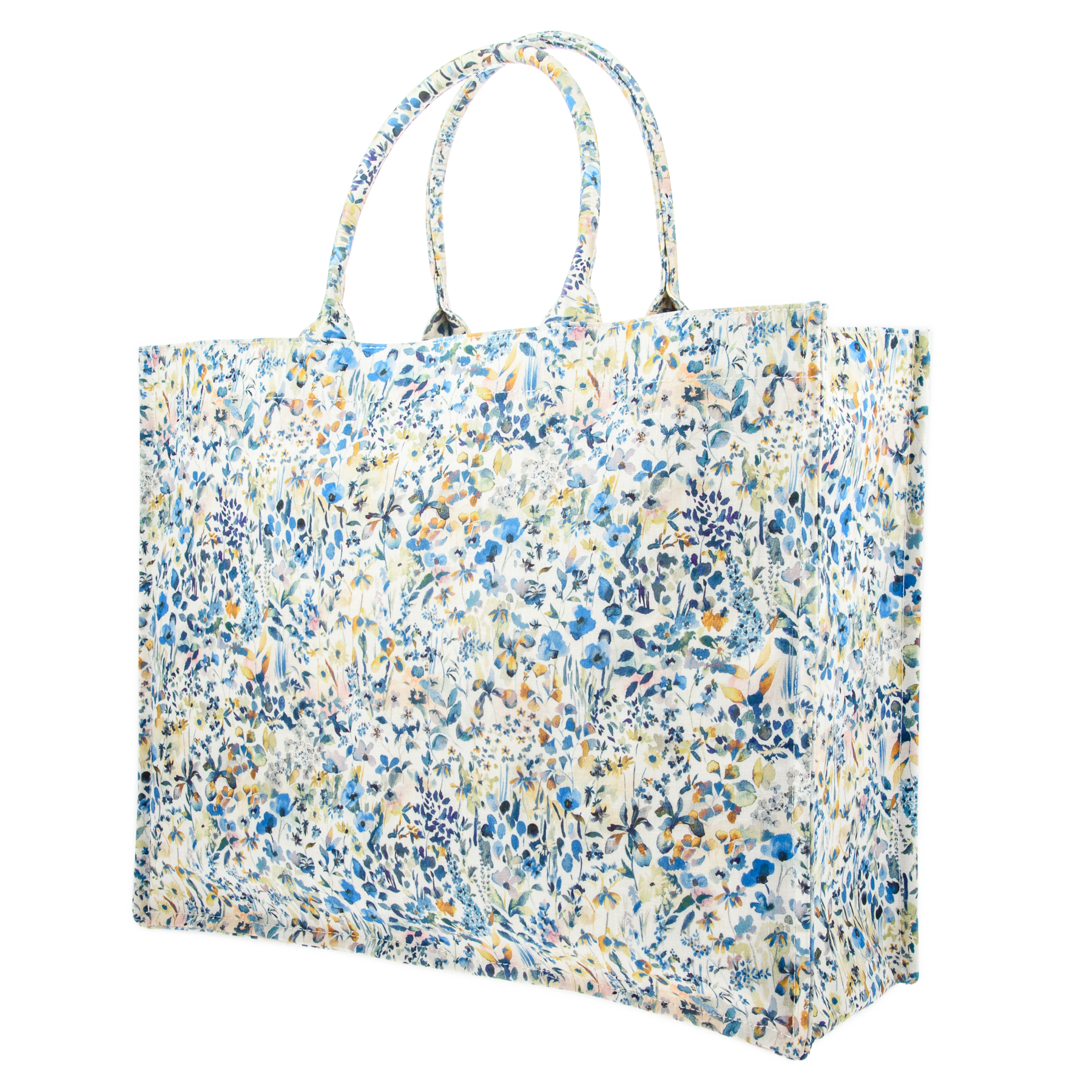Image of Tote bag mw Liberty Felda blue Linen from Bon Dep Essentials