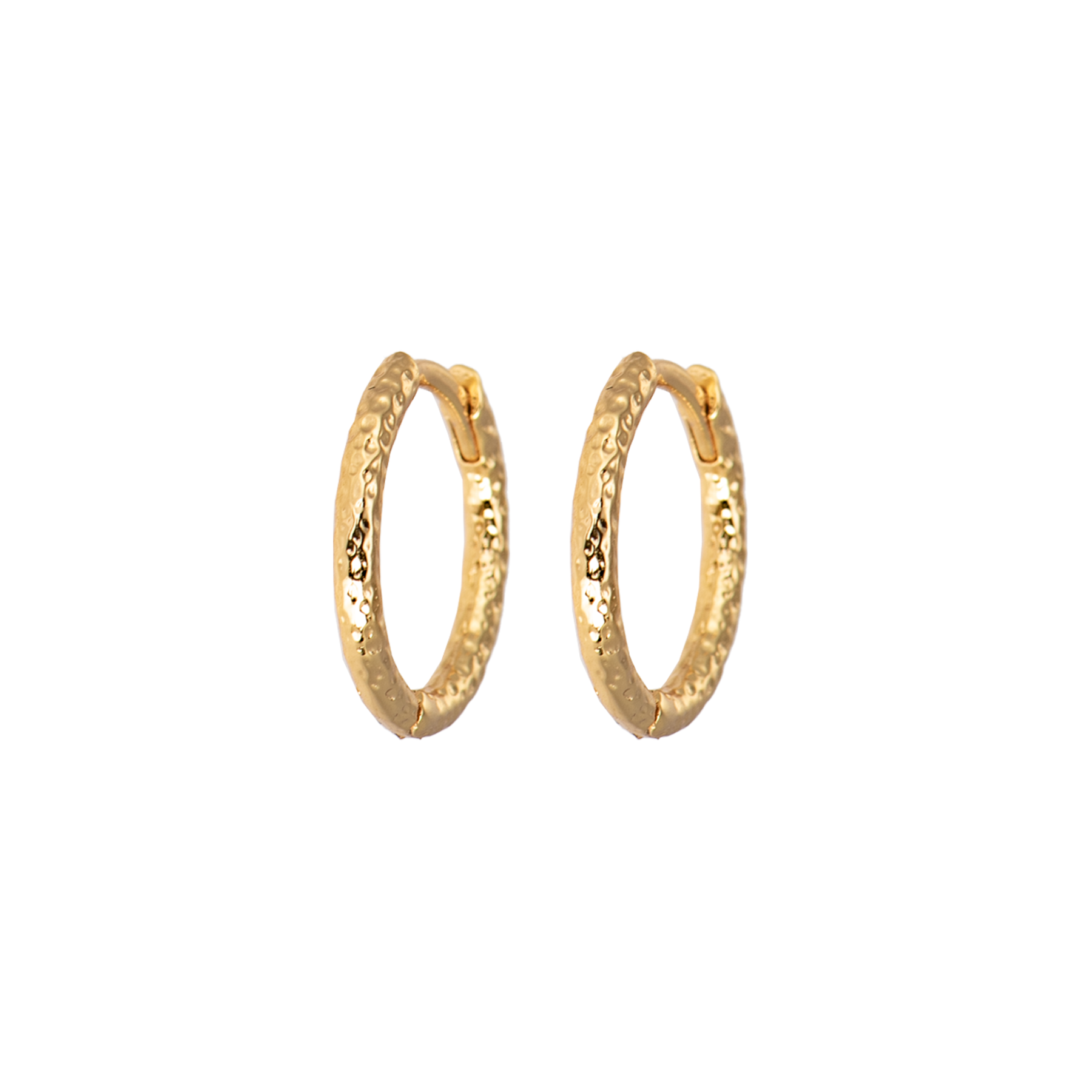 Image of Medium hammered gold hoops  from Emilia by Bon Dep